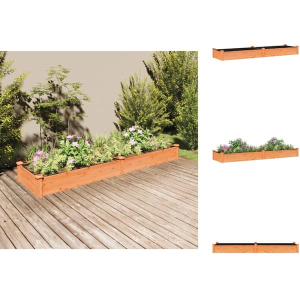 Plantekrukker - Living plantekasse med foring 240x60x25 cm massivt fyrretræ brun