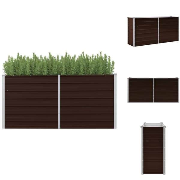 Plantekrukker - Living hævet plantekasse 160x40x77 cm galvaniseret stål brun