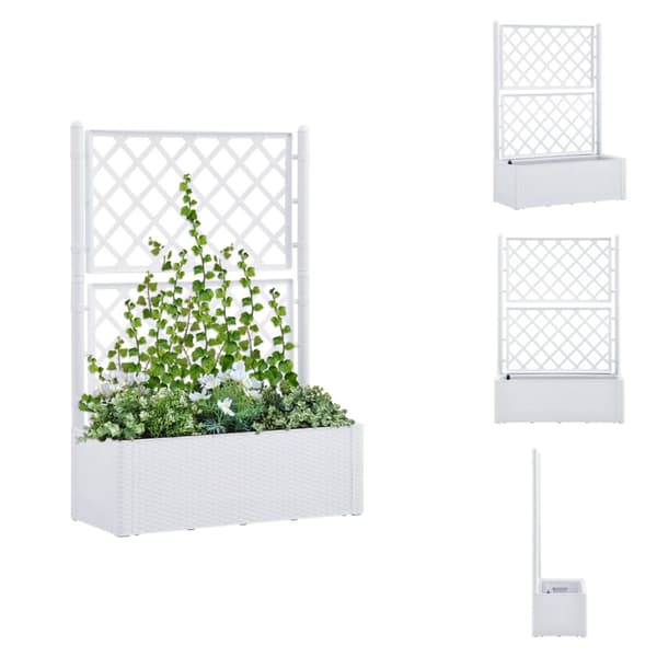 Plantekrukker - Living højbed med espalier og automatisk vandingssystem hvid