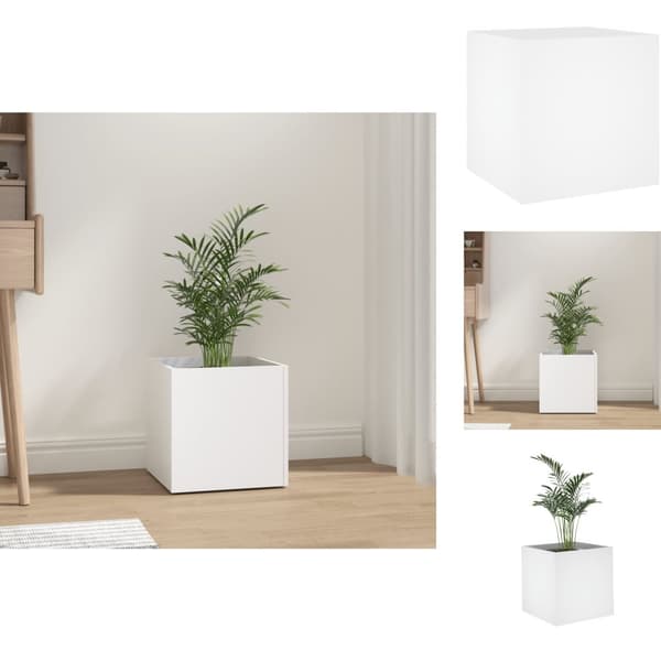 Krukor & odlingslådor - Living Odlingslåda vit 40x40x40 cm konstruerat trä
