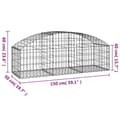 Miniatyrbillede 6 af 6: Plantekrukker - Living buet gabionkurv 150x50x40/60 cm galvaniseret jern