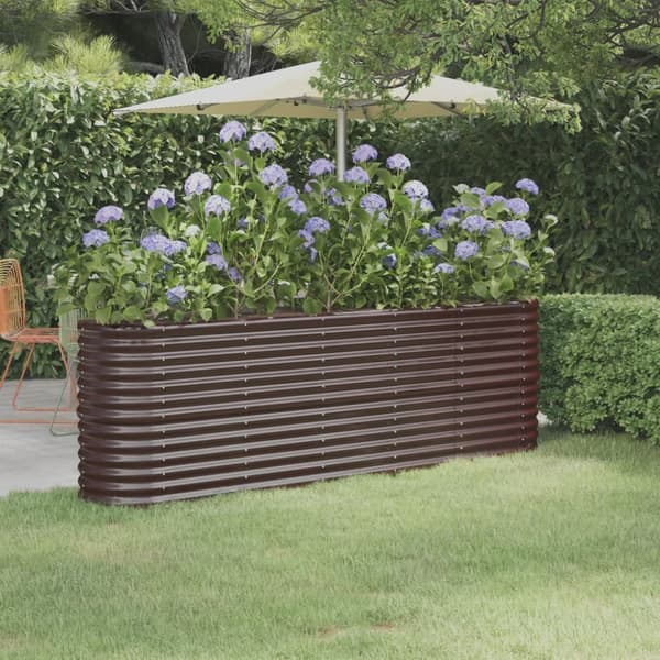 Plantekrukker - Living plantekasse 224x40x68 cm pulverlakeret stål brun