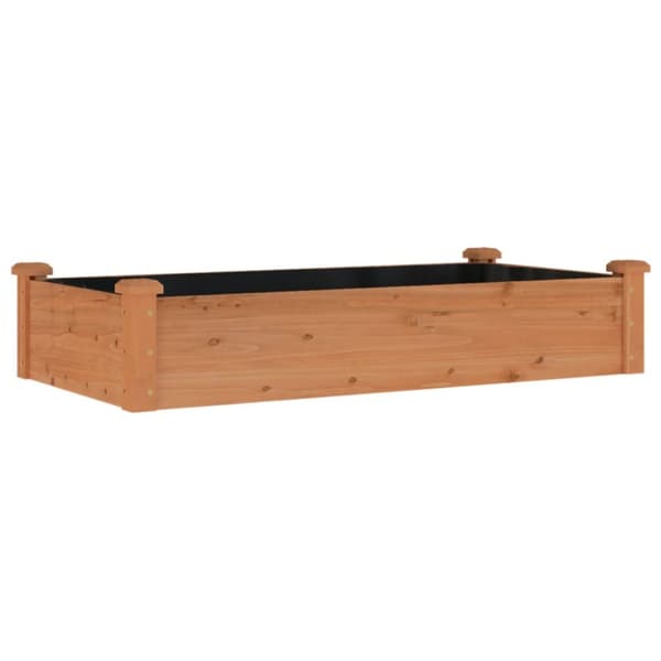 Plantekrukker - Living højbed med foring 120x60x25 cm massivt fyrretræ brun