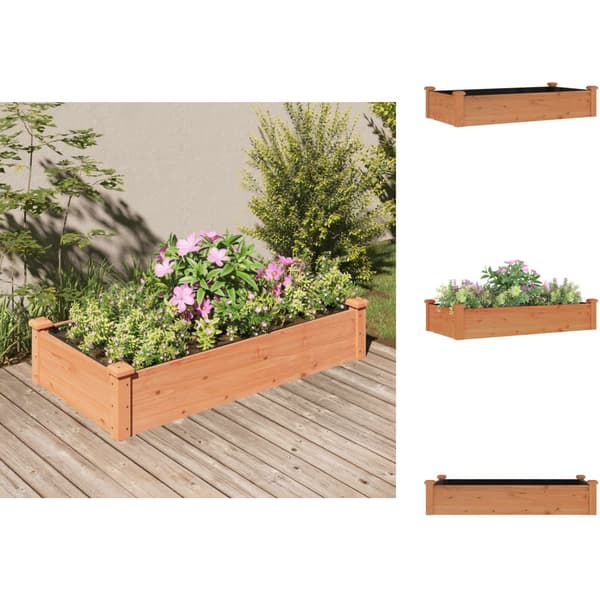 Plantekrukker - Living højbed med foring 120x60x25 cm massivt fyrretræ brun