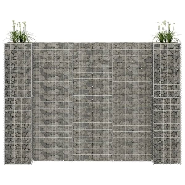 Plantekrukker - Living H-formet gabion-plantekasse 260x40x180 cm stål