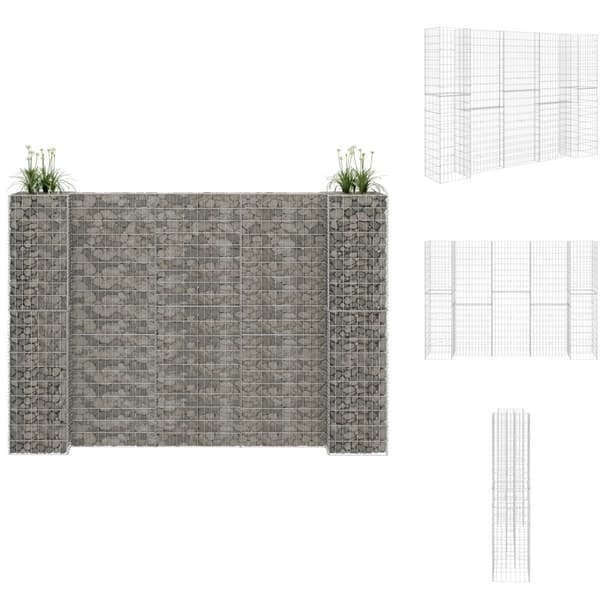 Krukor & odlingslådor - Living Planteringsgabion H-formad stål 260x40x180 cm