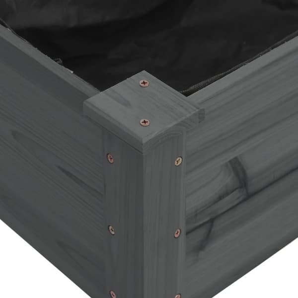 Plantekrukker - Living plantekasse med foring 240x120x25 cm massivt fyrretræ grå