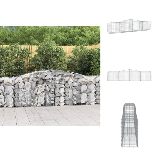 Plantekrukker - Living buet gabionkurv 400x50x80/100 cm galvaniseret jern
