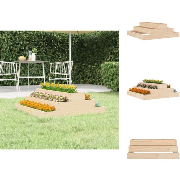 Plantekrukker - Living plantekasse 80x80x27 cm massivt fyrretræ