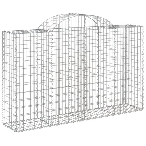 Plantekrukker - Living buede gabionkurve 3 stk. 200x50x120/140 cm galvaniseret jern