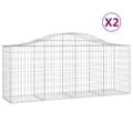 Miniatyrbillede 3 af 7: Plantekrukker - Living buede gabionkurve 2 stk. 200x50x80/100 cm galvaniseret jern