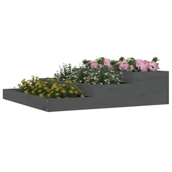 Plantekrukker - Living plantekasse 107x107x27 cm massivt fyrretræ grå
