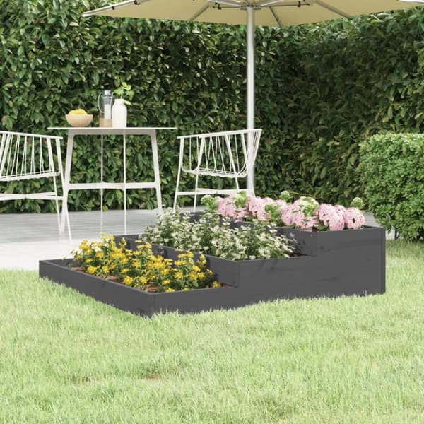 Plantekrukker - Living plantekasse 107x107x27 cm massivt fyrretræ grå