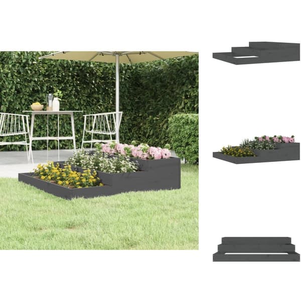 Plantekrukker - Living plantekasse 107x107x27 cm massivt fyrretræ grå