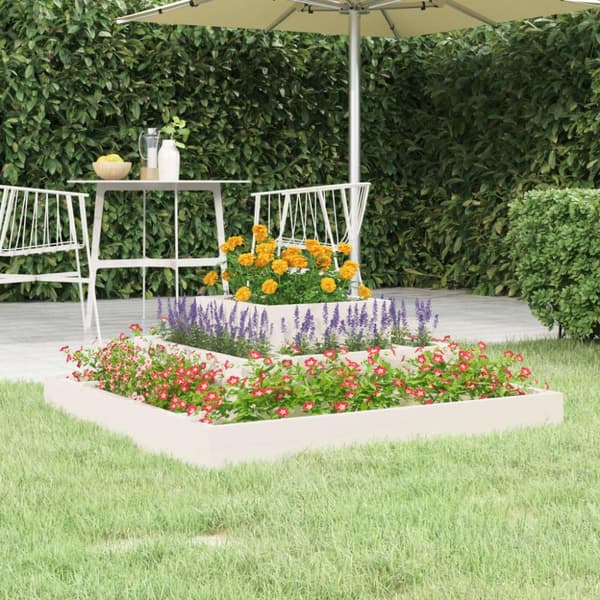 Plantekrukker - Living plantekasse 80x80x27 cm massivt fyrretræ hvid