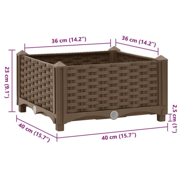 Plantekrukker - Living højbed 40x40x23 cm polypropylen