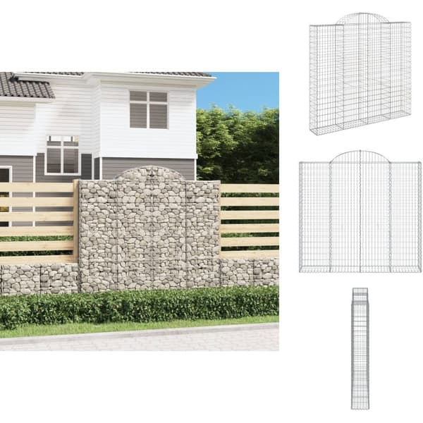 Plantekrukker - Living buet gabionkurv 200x50x180/200 cm galvaniseret jern