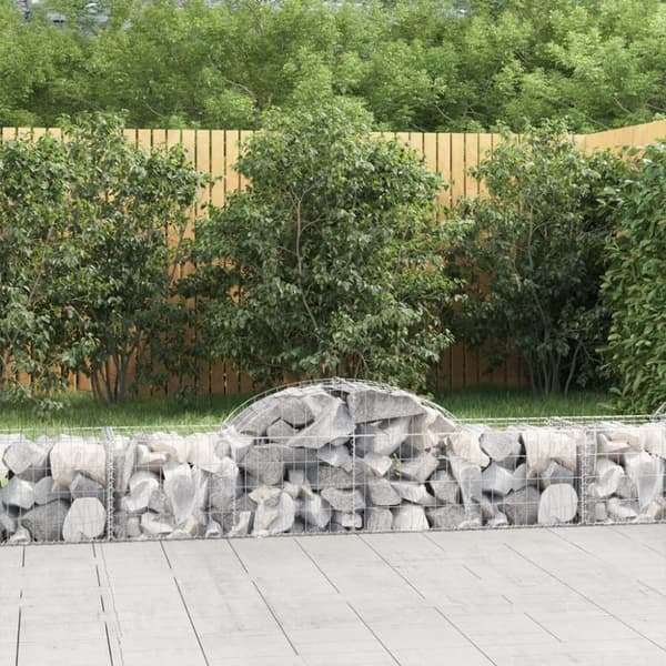 Plantekrukker - Living buet gabionkurv 200x50x40/60 cm galvaniseret jern