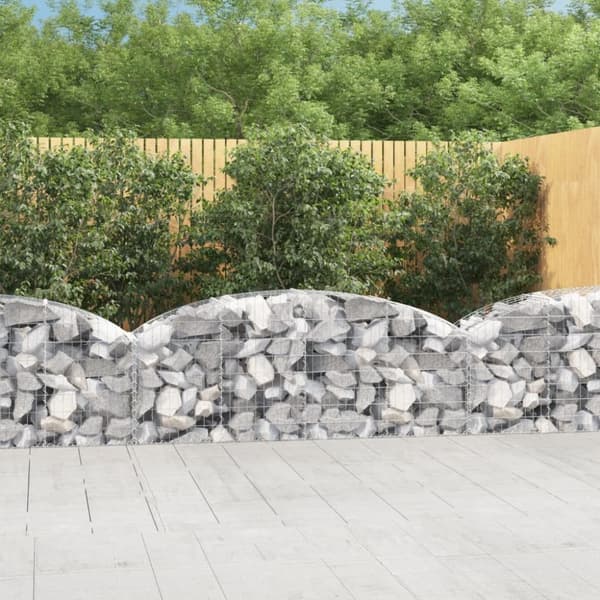 Plantekrukker - Living buet gabionkurv 200x50x60/80 cm galvaniseret jern