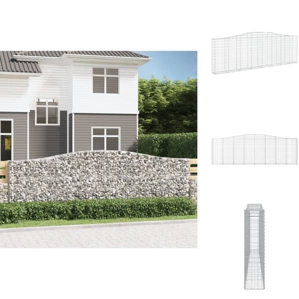 Plantekrukker - Living buet gabionkurv 400x30x120/140 cm galvaniseret jern