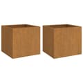 Pikkukuva 3 / 11: Kukkaruukut & istutuslaatikot - Living Kukkalaatikot 2 kpl 42x40x39 cm Corten teräs