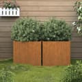 Pikkukuva 2 / 11: Kukkaruukut & istutuslaatikot - Living Kukkalaatikot 2 kpl 42x40x39 cm Corten teräs