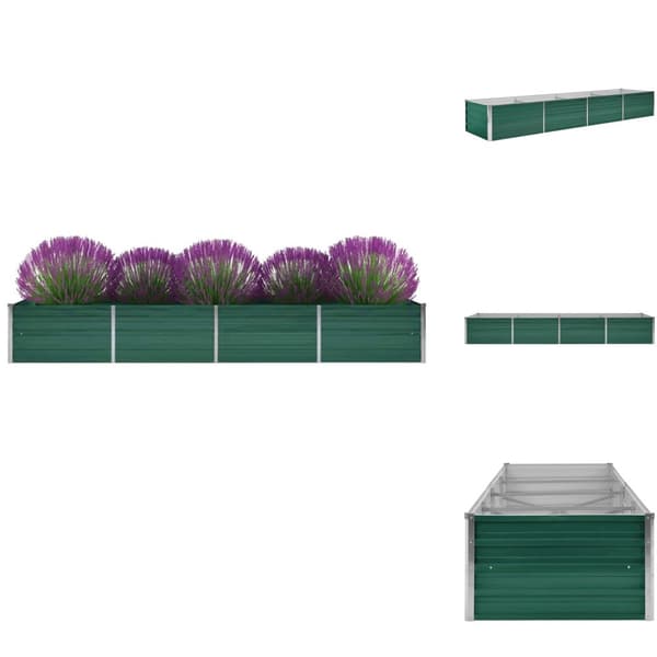 Plantekrukker - Living forhøjet plantekasse 320x80x45 cm galvaniseret stål grøn