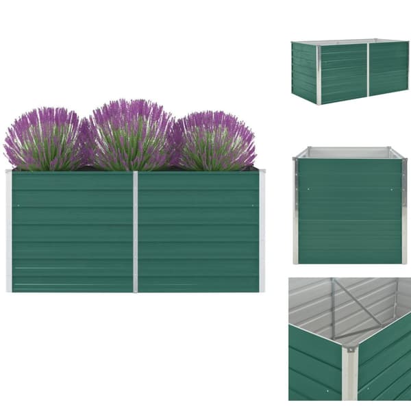 Plantekrukker - Living hævet plantekasse 160 x 80 x 77 galvaniseret stål grøn