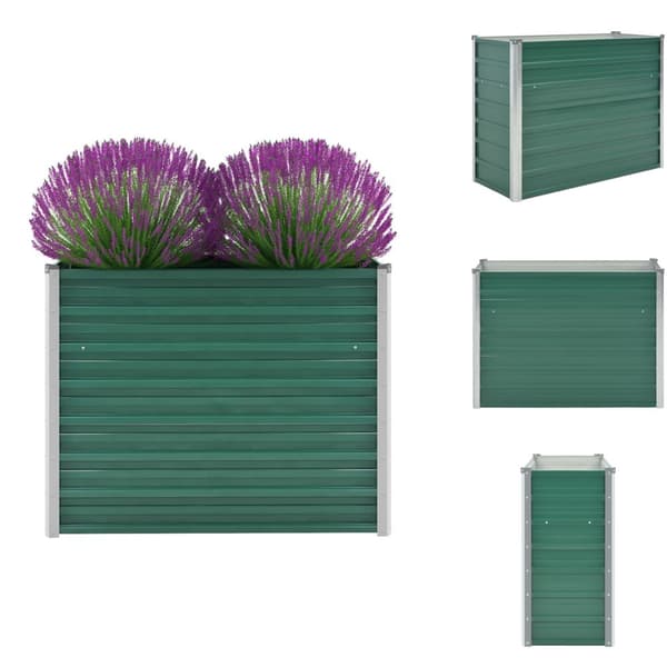 Plantekrukker - Living forhøjet plantekasse 100x40x77 cm galvaniseret stål grøn