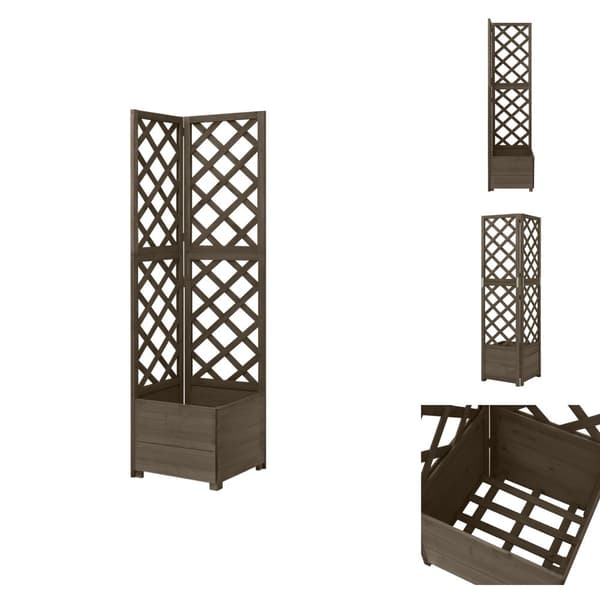 Plantekrukker - Living espalier med plantekasse til hjørne 40x40x150 cm grantræ grå