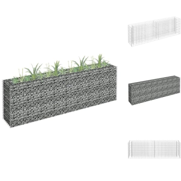 Plantekrukker - Living gabion-højbed 180x30x60 cm galvaniseret stål