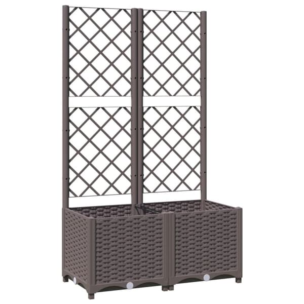 Krukor & odlingslådor - Living Odlingslåda med spaljé brun 80x40x136 cm PP