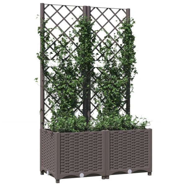 Krukor & odlingslådor - Living Odlingslåda med spaljé brun 80x40x136 cm PP