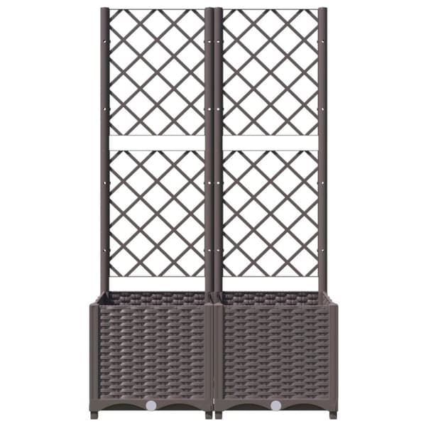 Krukor & odlingslådor - Living Odlingslåda med spaljé brun 80x40x136 cm PP