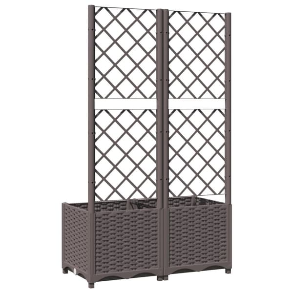 Krukor & odlingslådor - Living Odlingslåda med spaljé brun 80x40x136 cm PP