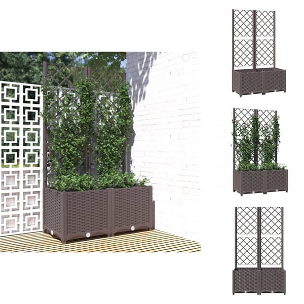 Plantekrukker - Living plantekasse med espalier 80x40x136 cm PP brun