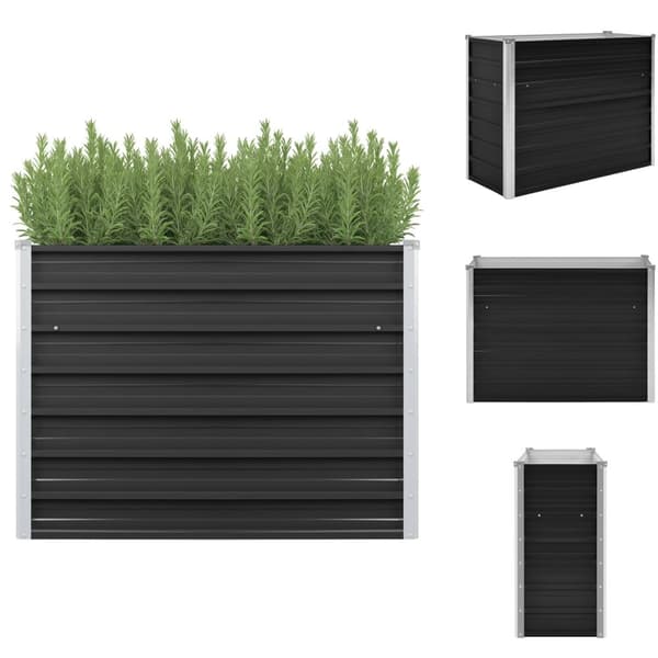 Plantekrukker - Living hævet plantekasse 100x40x77 cm galvaniseret stål antracitgrå