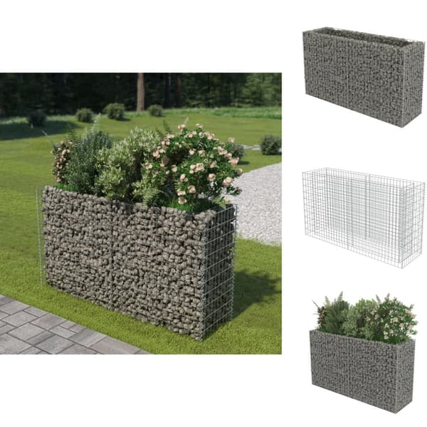 Plantekrukker - Living gabion-højbed 180x50x100 cm galvaniseret stål