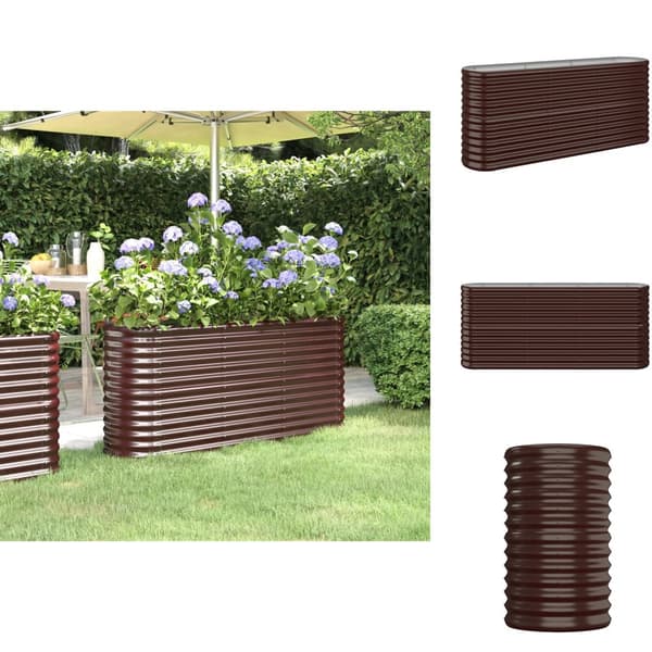 Krukor & odlingslådor - Living Odlingslåda pulverlackerat stål 152x40x68 cm brun