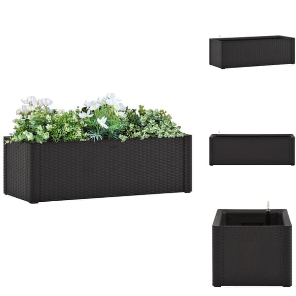 Krukor & odlingslådor - Living Upphöjd odlingslåda med självbevattning antracit 100x43x33 cm