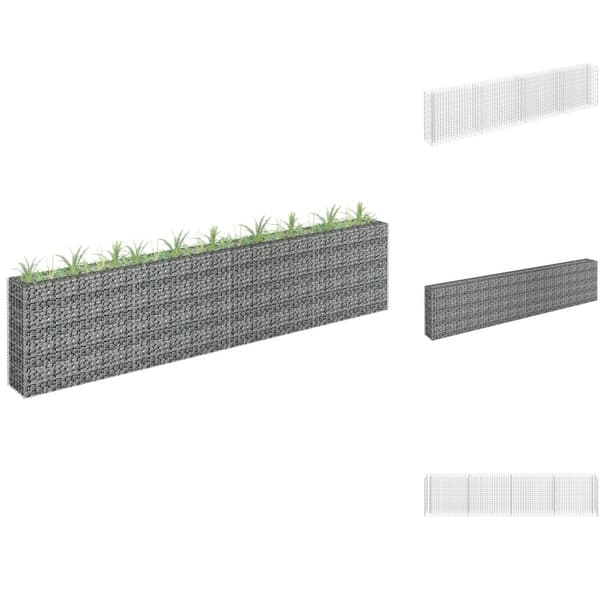 Krukor & odlingslådor - Living Planteringsgabion upphöjd galvaniserat stål 360x30x90 cm