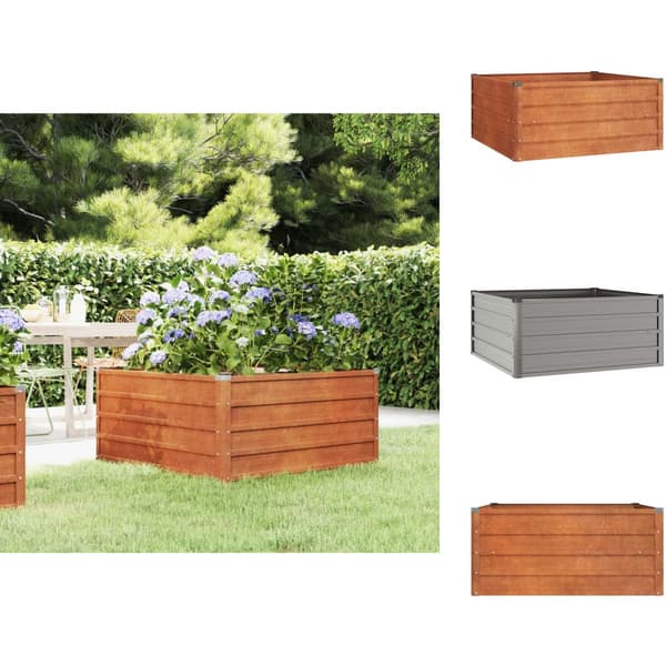 Kukkaruukut & istutuslaatikot - Living Korotettu kukkalaatikko ruoste 100x100x45 cm Corten teräs