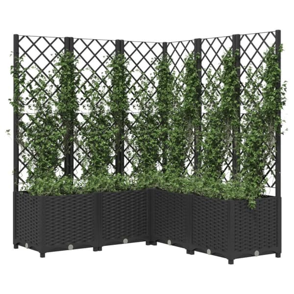 Krukor & odlingslådor - Living Odlingslåda med spaljé svart 120x120x136 cm PP