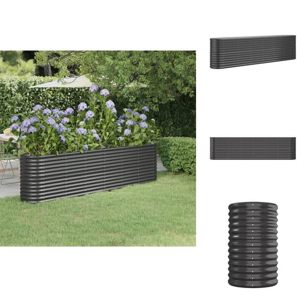 Plantekrukker - Living plantekasse 260x40x68 cm pulverlakeret stål antracitgrå