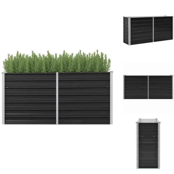 Plantekrukker - Living hævet plantekasse 160x40x77 cm galvaniseret stål antracitgrå