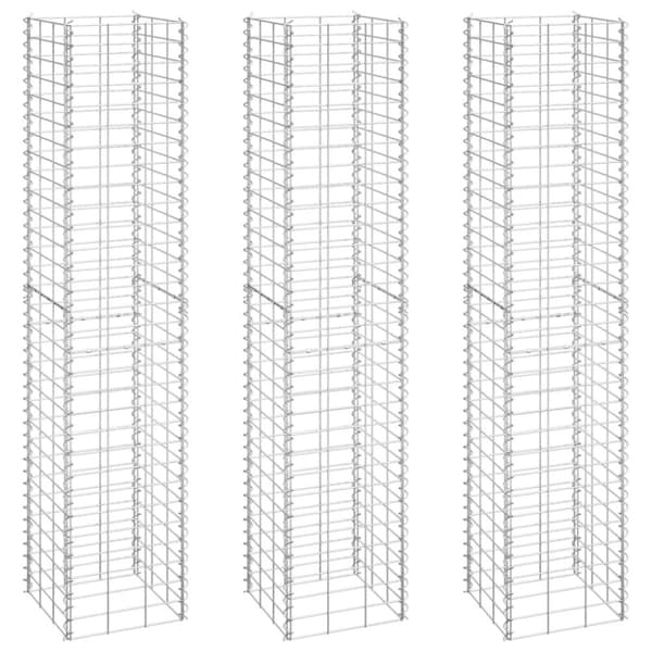 Plantekrukker - Living gabion-højbede 3 stk. 30x30x150 cm jern