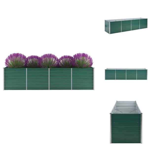 Plantekrukker - Living forhøjet plantekasse 320x80x77 cm galvaniseret stål grøn