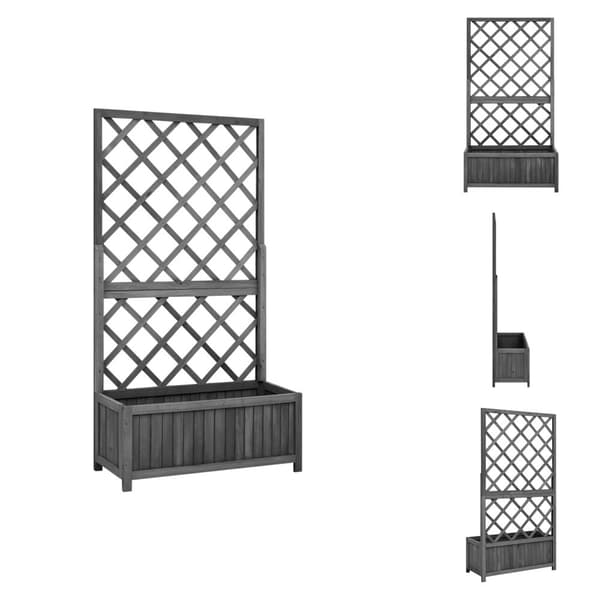 Krukor & odlingslådor - Living Odlingslåda med spaljé svart 70x30x135 cm massivt granträ