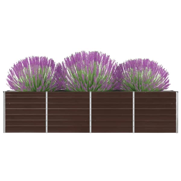 Plantekrukker - Living hævet havebed 320 x 40 x 77 cm galvaniseret stål brun
