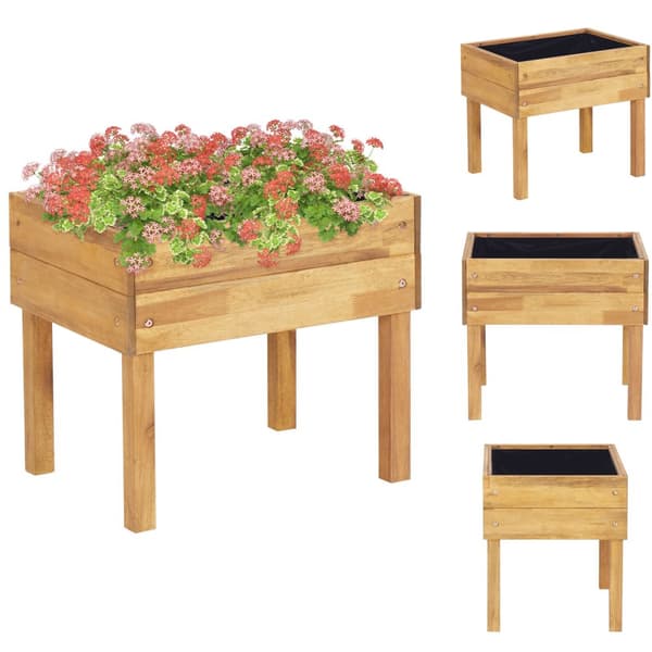Plantekrukker - Living forhøjet plantekasse 50 x 40 x 45 cm massivt akacietræ